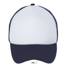 SOL'S hálós 5 paneles baseball sapka SO01668, White/French Navy-U munkaruha