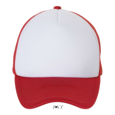 SOL'S hálós 5 paneles baseball sapka SO01668, White/Red-U