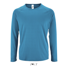 SOL&#039;S hosszú ujjú férfi sport póló SO02071, Aqua-2XL férfi póló