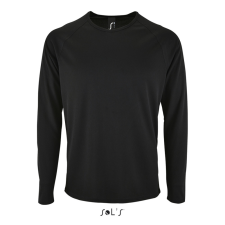 SOL'S hosszú ujjú férfi sport póló SO02071, Black-XL férfi póló