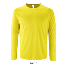 SOL'S hosszú ujjú férfi sport póló SO02071, Neon Yellow-M férfi póló