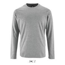 SOL'S IMPERIAL férfi hosszú ujjú környakas pamut póló SO02074, Grey Melange-2XL