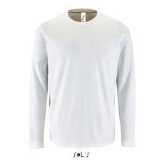 SOL'S IMPERIAL férfi hosszú ujjú környakas pamut póló SO02074, White-L