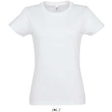 SOL'S IMPERIAL környakú Női rövid ujjú pamut póló SO11502, White-XL