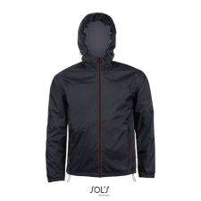 SOL&#039;S kapucnis bélelt széldzseki SO01171, Black/Dark Grey-XS férfi kabát, dzseki
