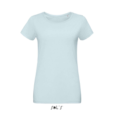 SOL'S MARTIN Női testhezálló környakas rövid ujjú póló SO02856, Creamy Blue-XS