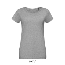 SOL&#039;S MARTIN Női testhezálló környakas rövid ujjú póló SO02856, Grey Melange-2XL női póló