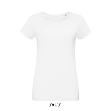 SOL&#039;S MARTIN Női testhezálló környakas rövid ujjú póló SO02856, White-XL női póló