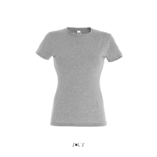 SOL'S MISS Női kereknyakú rövid ujjú pamut póló SO11386, Grey Melange-L