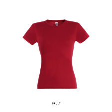 SOL&#039;S MISS Női kereknyakú rövid ujjú pamut póló SO11386, Red-XL női póló