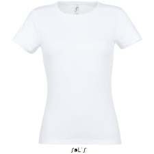 SOL&#039;S MISS Női kereknyakú rövid ujjú pamut póló SO11386, White-S női póló