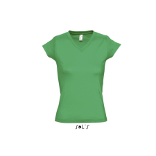 SOL&#039;S MOON Női V-nyakú rövid ujjú pamut póló SO11388, Kelly Green-2XL női póló
