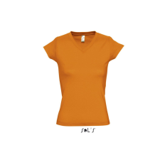 SOL&#039;S MOON Női V-nyakú rövid ujjú pamut póló SO11388, Orange-XL női póló