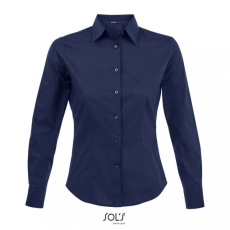 SOL'S Női blúz SOL'S SO17015 Sol'S Eden - Long Sleeve Stretch Women'S Shirt -M, Dark Blue