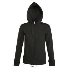 SOL'S Női cipzáras kapucnis pulóver SO47900, Black-L női pulóver, kardigán