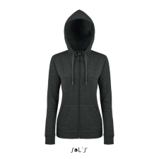 SOL&#039;S Női cipzáras kapucnis pulóver SO47900, Charcoal Melange-M női pulóver, kardigán