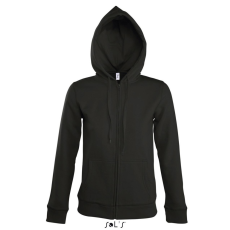 SOL'S Női cipzáras kapucnis pulóver, SOL'S SO47900, Black-L