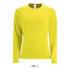 SOL'S Női hosszú ujjú sport póló SO02072, Neon Yellow-S