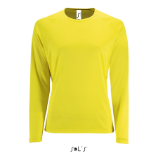 SOL&#039;S Női hosszú ujjú sport póló SO02072, Neon Yellow-XS női póló
