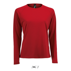 SOL'S Női hosszú ujjú sport póló SO02072, Red-2XL