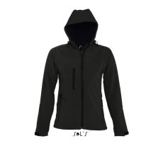SOL'S Női REPLAY kapucnis cipzáras softshell dzseki, SOL'S SO46802, Black-M