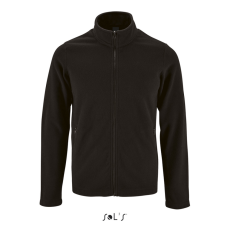 SOL'S NORMAN cipzáras férfi egyszerű polár pulóver SO02093, Black-M