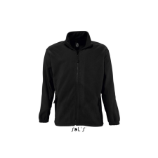 SOL'S NORTH cipzáras férfi polár pulóver SO55000, Black-2XL férfi pulóver, kardigán