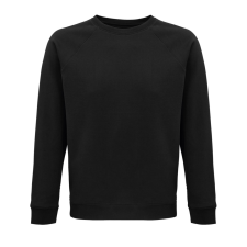 SOL'S organikus unisex környakas pulóver SO03567, Black-M férfi pulóver, kardigán