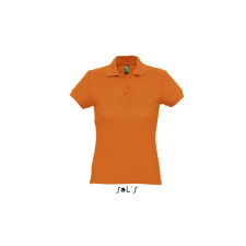 SOL&#039;S PASSION négy gombos rövid ujjú Női galléros pamut póló SO11338, Orange-2XL női póló