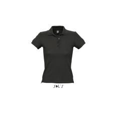 SOL&#039;S PEOPLE rövid ujjú Női galléros pamut póló SO11310, Black-XL női póló
