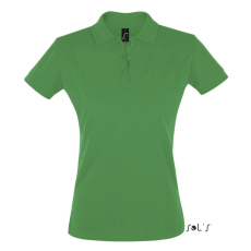 SOL'S PERFECT három gombos Női rövid ujjú galléros piké pamut póló SO11347, Kelly Green-M