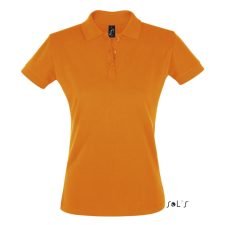 SOL&#039;S PERFECT három gombos Női rövid ujjú galléros piké pamut póló SO11347, Orange-L női póló