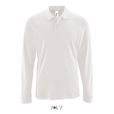 SOL'S PERFECT hosszú ujjú férfi galléros piké póló SO02087, White-M