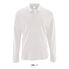 SOL'S PERFECT hosszú ujjú férfi galléros piké póló SO02087, White-S férfi póló