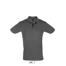 SOL'S PERFECT két gombos férfi rövid ujjú galléros piké pamut póló SO11346, Dark Grey-2XL