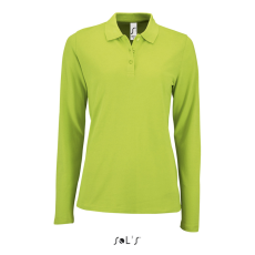SOL'S PERFECT Női hosszú ujjú galléros piké póló SO02083, Apple Green-L