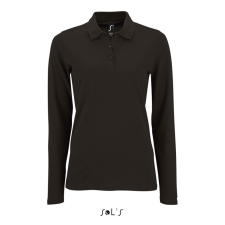 SOL'S PERFECT Női hosszú ujjú galléros piké póló SO02083, Black-L női póló