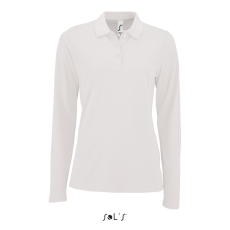 SOL'S PERFECT Női hosszú ujjú galléros piké póló SO02083, White-2XL