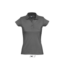 SOL'S PRESCOTT rövid ujjú galléros Női pamut piké póló SO11376, Dark Grey-XL