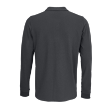 SOL'S PRIME hosszú ujjú férfi galléros póló SO03983, Dark Grey-M férfi póló