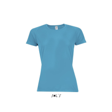 SOL&#039;S raglános Női rövid ujjú sport póló SO01159, Aqua-2XL női póló