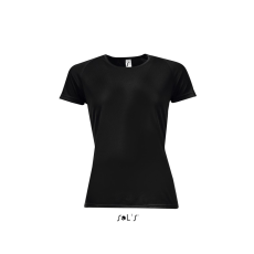 SOL'S raglános Női rövid ujjú sport póló SO01159, Black-M
