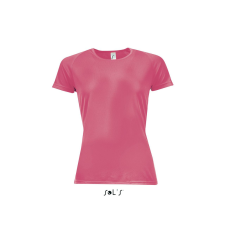 SOL&#039;S raglános Női rövid ujjú sport póló SO01159, Neon Coral-L női póló