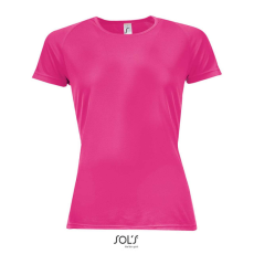 SOL'S raglános Női rövid ujjú sport póló SO01159, Neon Pink 2-2XL