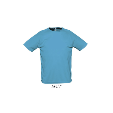 SOL&#039;S raglános, rövid ujjú férfi sport póló SO11939, Aqua-3XL férfi póló