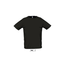 SOL'S raglános, rövid ujjú férfi sport póló SO11939, Black-XS férfi póló