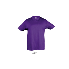 SOL&#039;S REGENT KIDS környakas gyerek rövid ujjú pamut póló SO11970, Dark Purple-4A gyerek póló