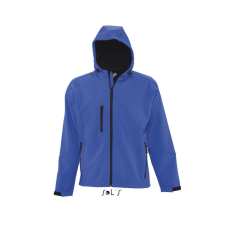 SOL'S REPLAY kapucnis cipzáras férfi softshell dzseki SO46602, Royal Blue-XL férfi kabát, dzseki