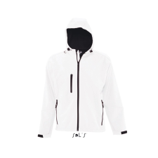 SOL&#039;S REPLAY kapucnis cipzáras férfi softshell dzseki SO46602, White-2XL férfi kabát, dzseki