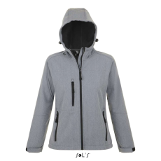 SOL'S REPLAY kapucnis cipzáras Női softshell dzseki SO46802, Grey Melange-XL